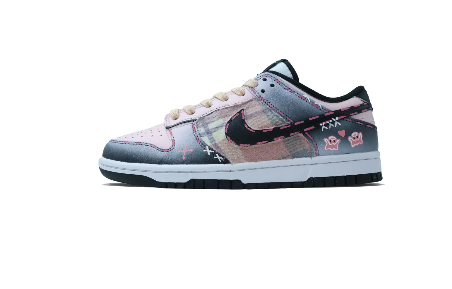 

Кроссовки Nike Dunk Skateboarding Shoes Women's Low-top Black/pink, черный