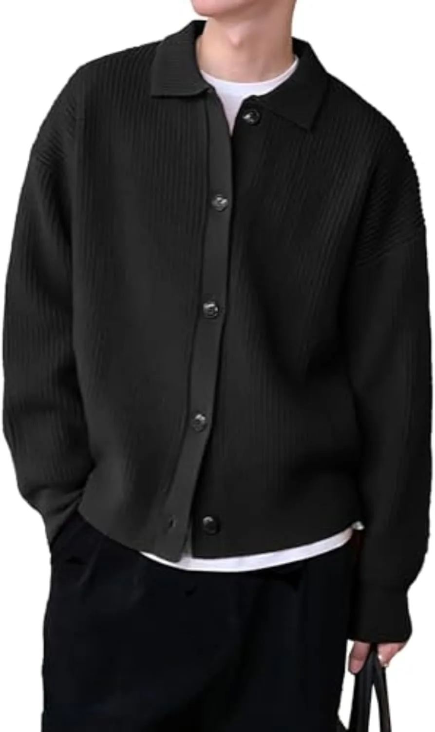 

Мужской кардиган с реверсом, вязаный, легкий, на пуговицах JEShifangjiusu