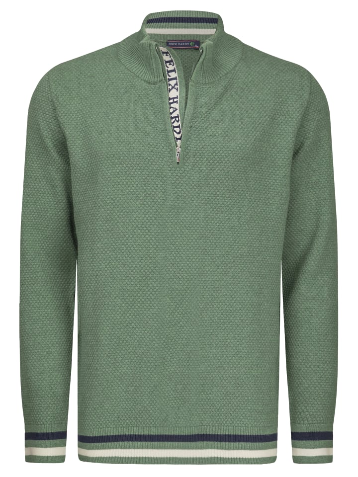 

Хлопковый свитер с застежкой-молнией зеленого цвета Felix Hardy