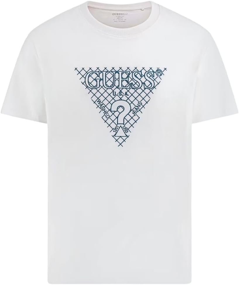 

Футболка Guess SS CN с треугольной вышивкой, мужская уличная одежда