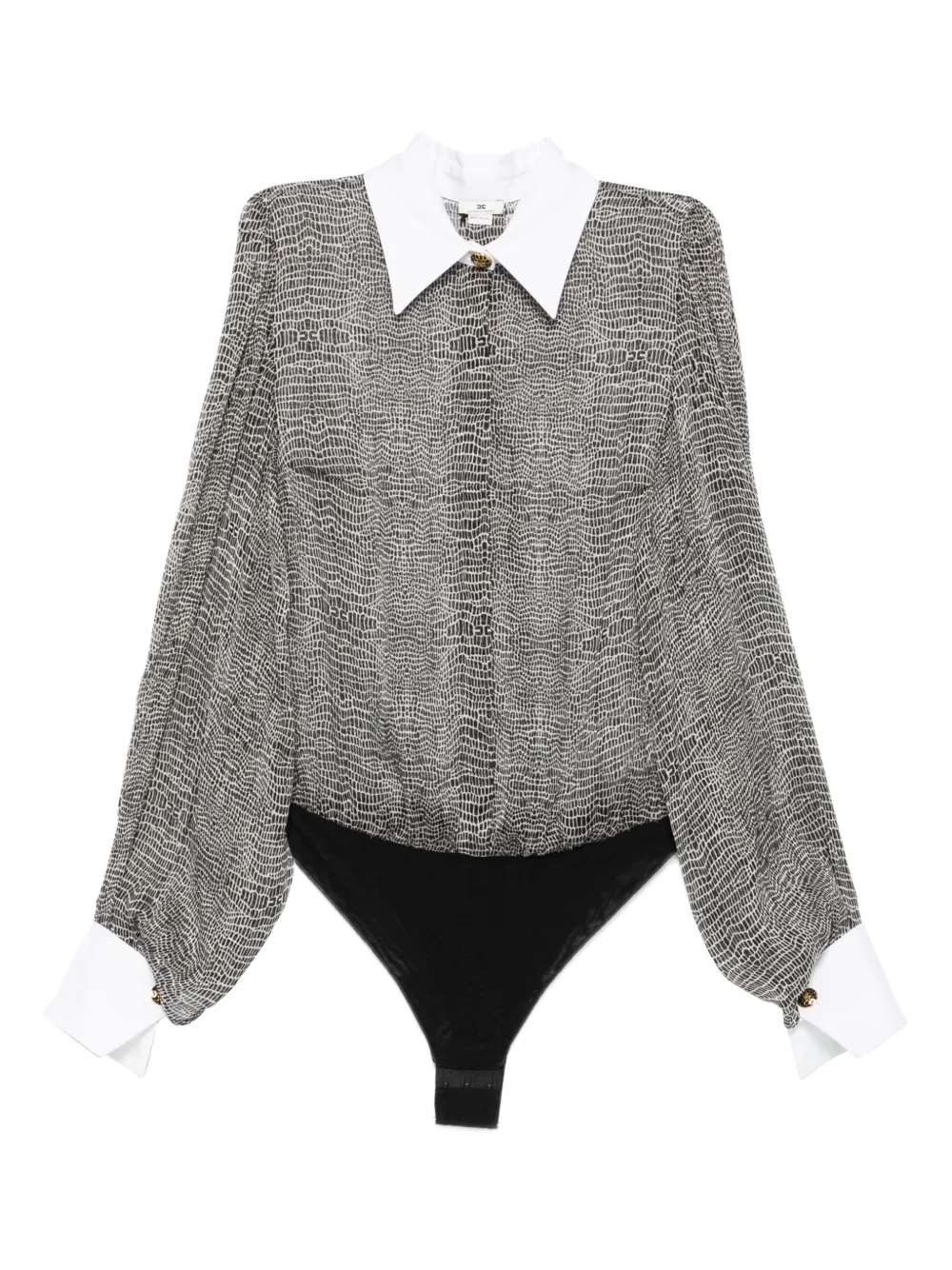 

Боди с воротником Elisabetta Franchi, черный