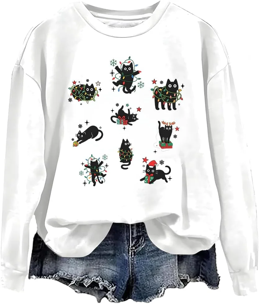 

Свитшот Funny Christmas с черными котами NACJOM