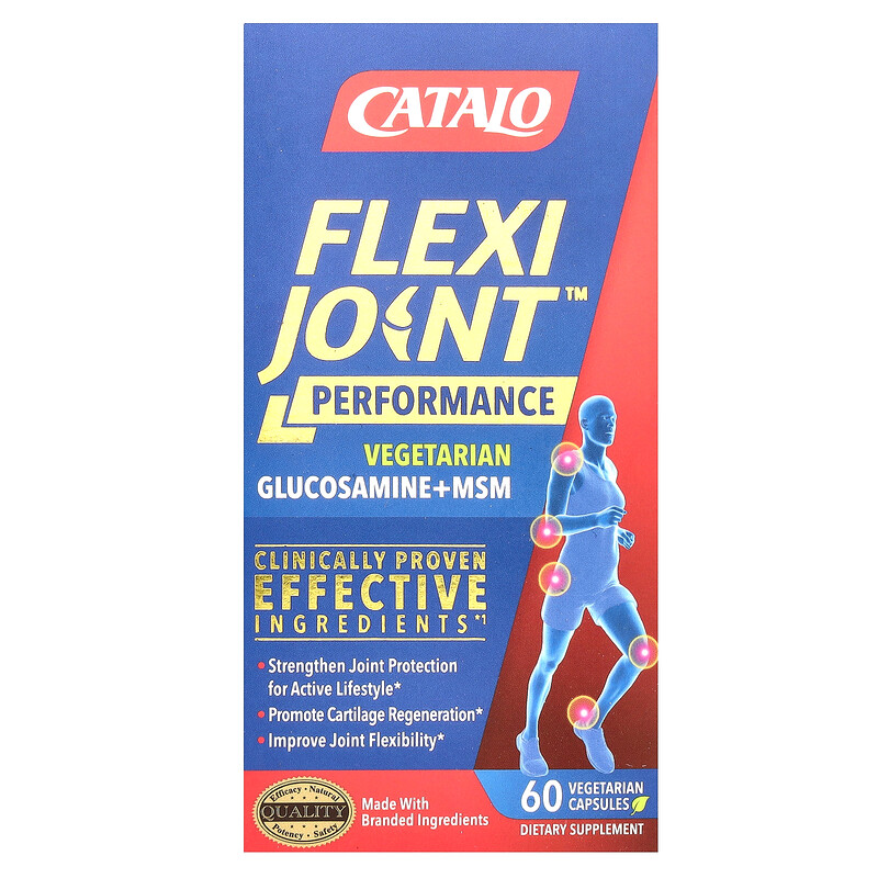 

CATALO, FlexiJoint, глюкозамин и МСМ, 60 вегетарианских капсул