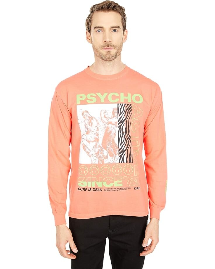 

Лонгслив SURF IS DEAD Psycho Active Long Sleeve Tee, цвет Bright Salmon