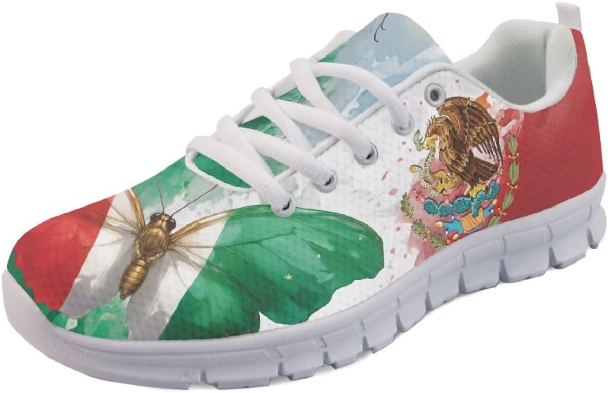 

Кроссовки Forchrinse Mexico Splash Ink унисекс, национальные прогулочные теннисные кроссовки для женщин и мужчин, легкие кроссовки для фестиваля, Mexico Flag Butterfly Eagle