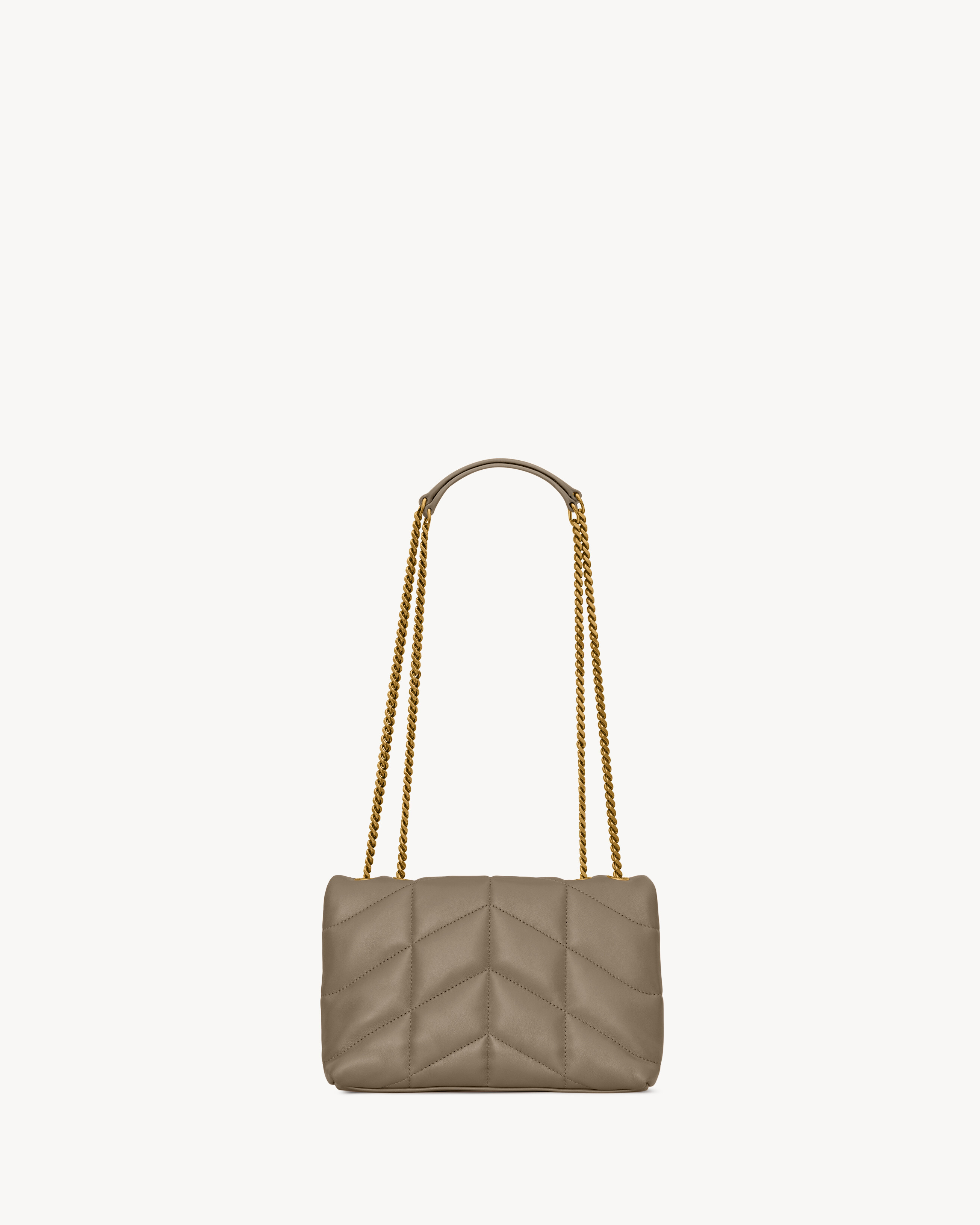 Маленькая сумка PUFFER из овечьей кожи Saint Laurent, серый/серебряный — фото 3