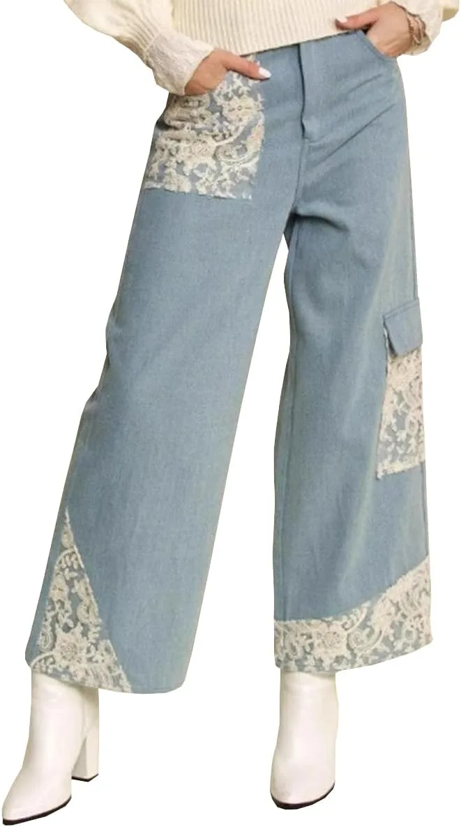 

Женские джинсы с высокой талией и широкими штанинами TACSTRUN