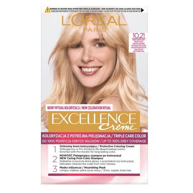 

L'oreal Paris, Excellence Creme, краска для волос, 10.21 Очень-очень светлый перламутровый блондин