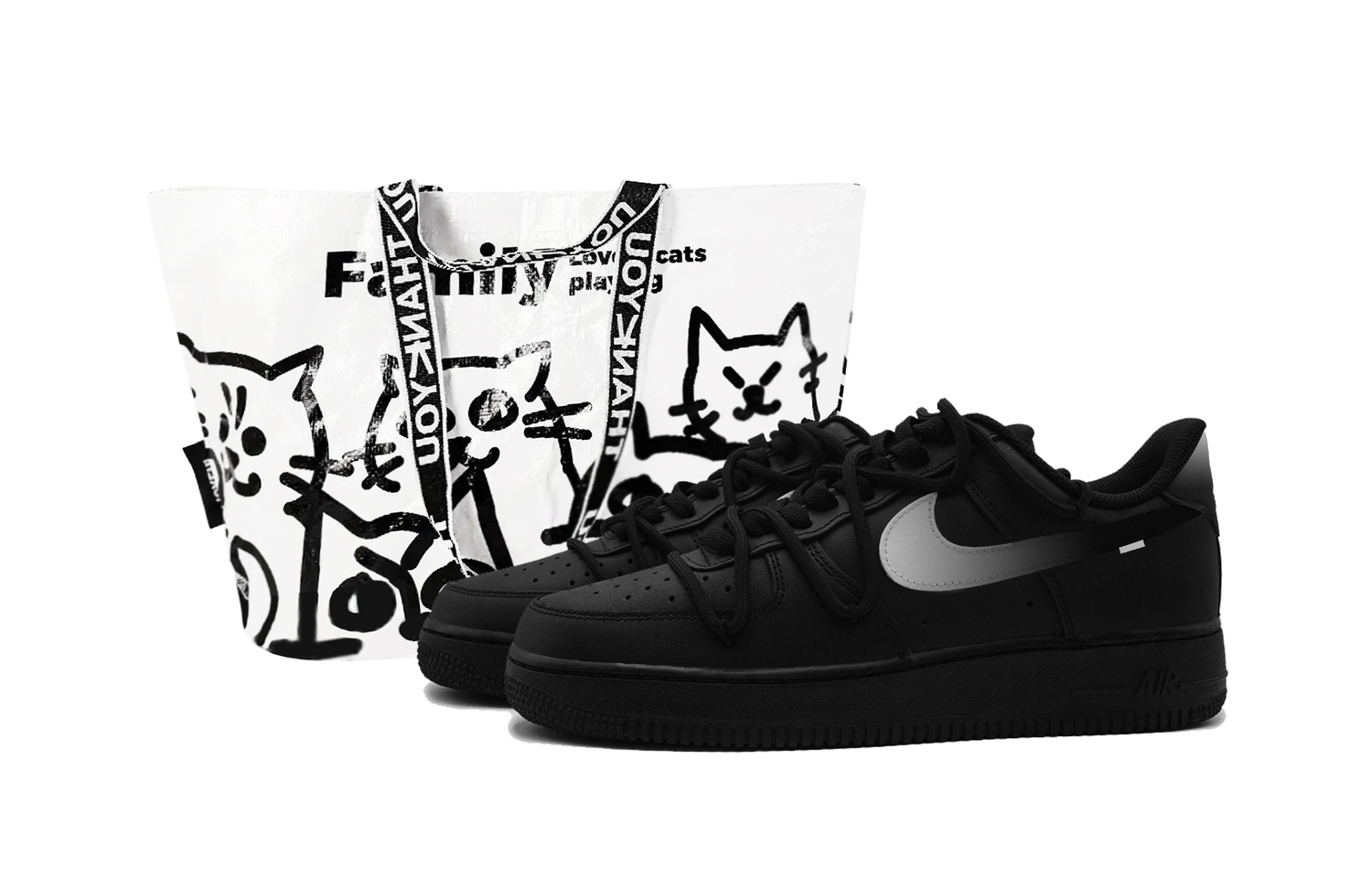 

Кроссовки для скейтбординга Air Force 1 Kids Nike, черный