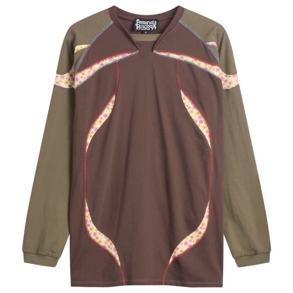 

Спортивная трикотажная футболка с длинным рукавом Paolina Russo, коричневый & flower