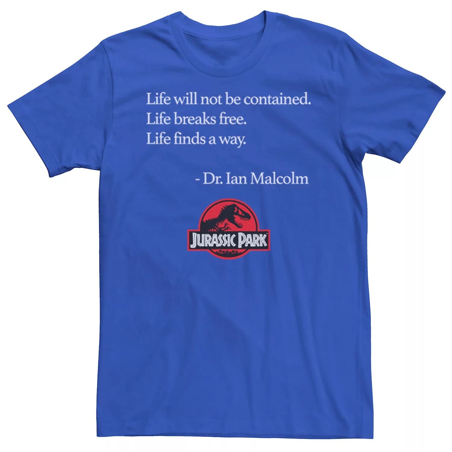 

Мужская футболка Jurassic Park Life Finds A Way Quote Licensed Character