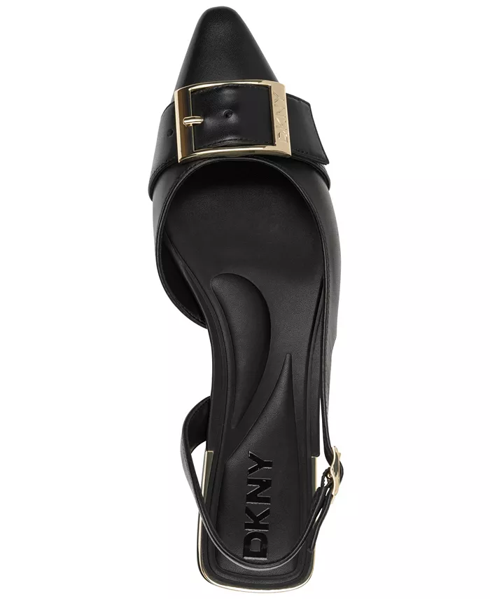 Женские балетки Clemma Buckle Slingback DKNY, черный — фото 4