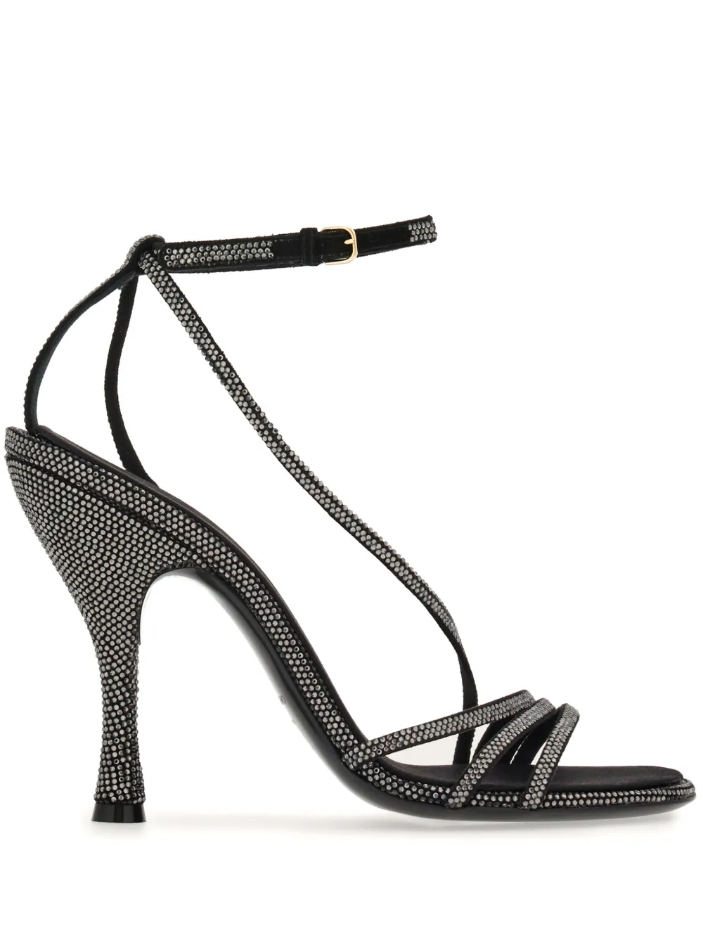 Босоножки с кристаллами Ferragamo, черный