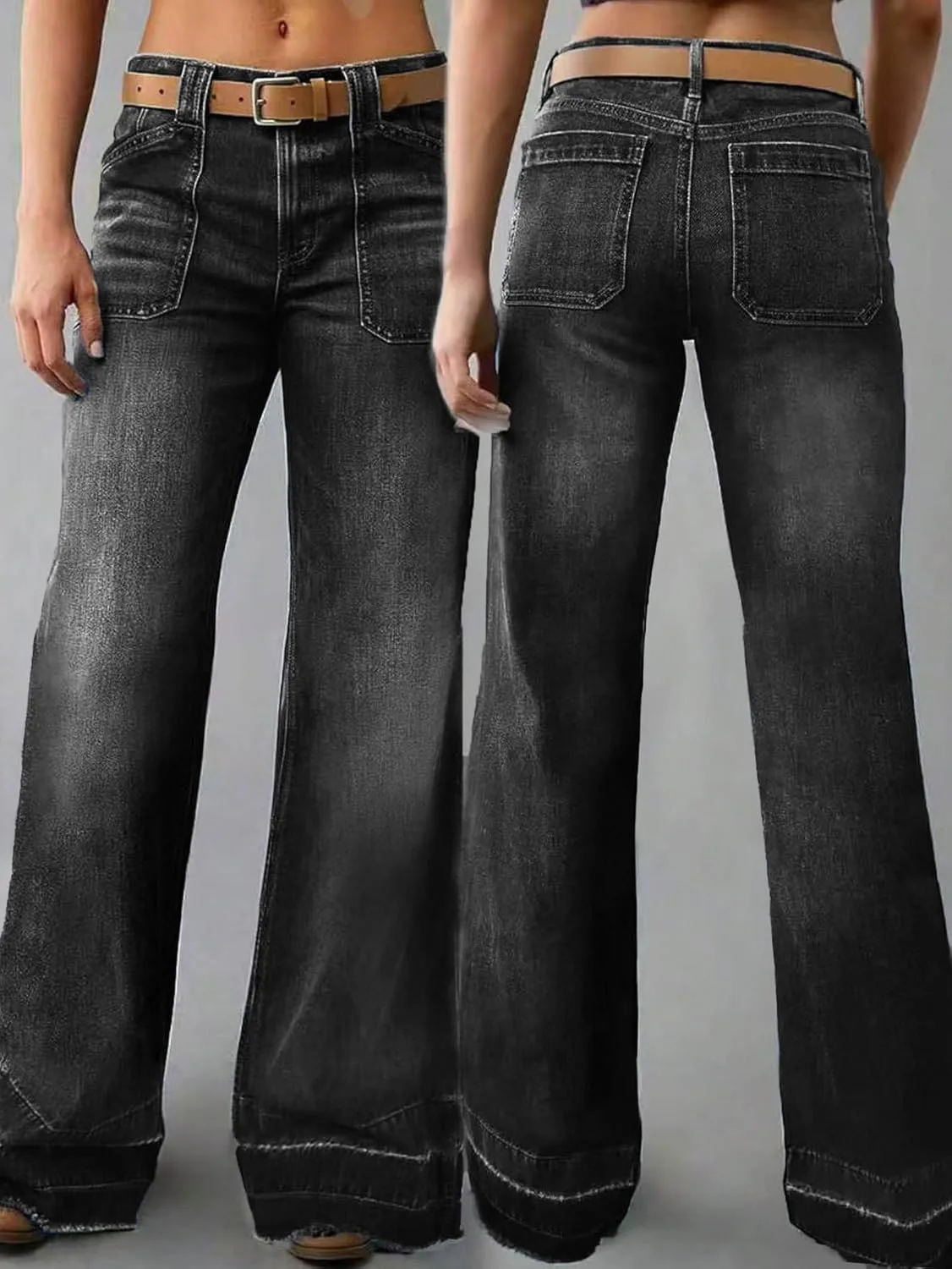 

Женские джинсы Wide Straight Leg Mid Rise Stretchy Baggy Loose