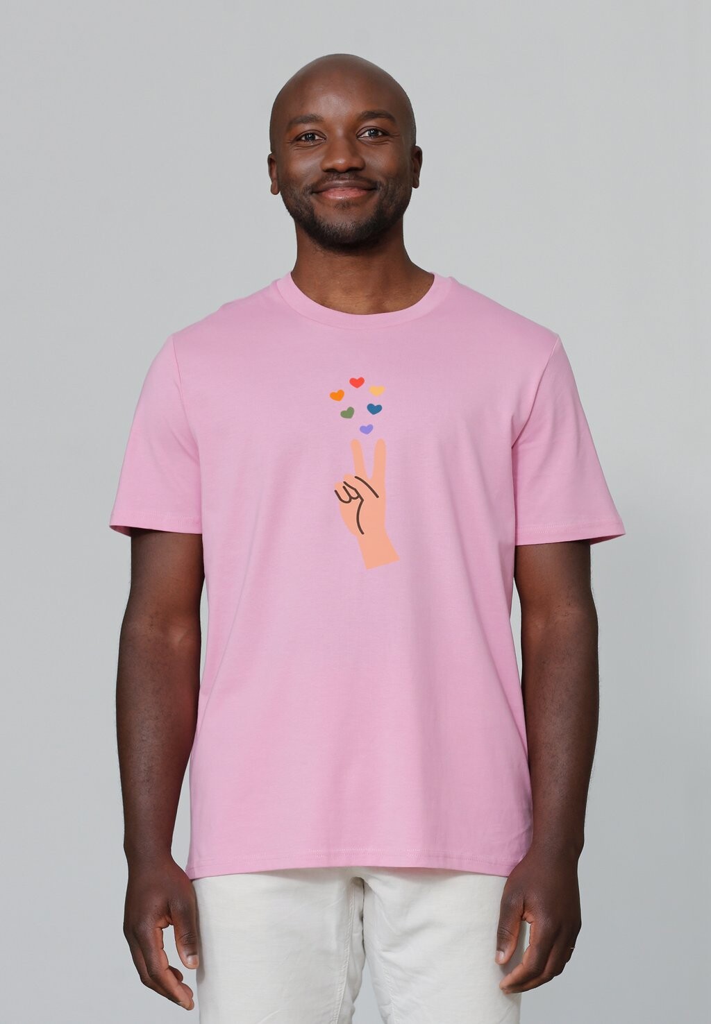 

Футболка с принтом SPREAD LOVE watapparel, светло-розовый