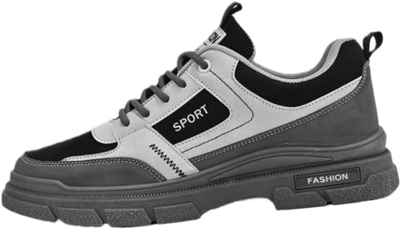 

Мужские стильные повседневные шнурованные кроссовки - для ежедневного использования на улице, поездок на работу, путешествий, дышащие Fusecottc, серый