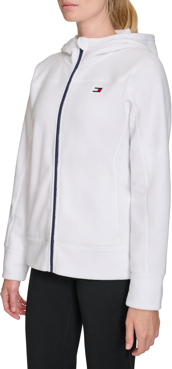 Женская флисовая куртка с капюшоном и застежкой-молнией Tommy Hilfiger, Cloud — фото 3