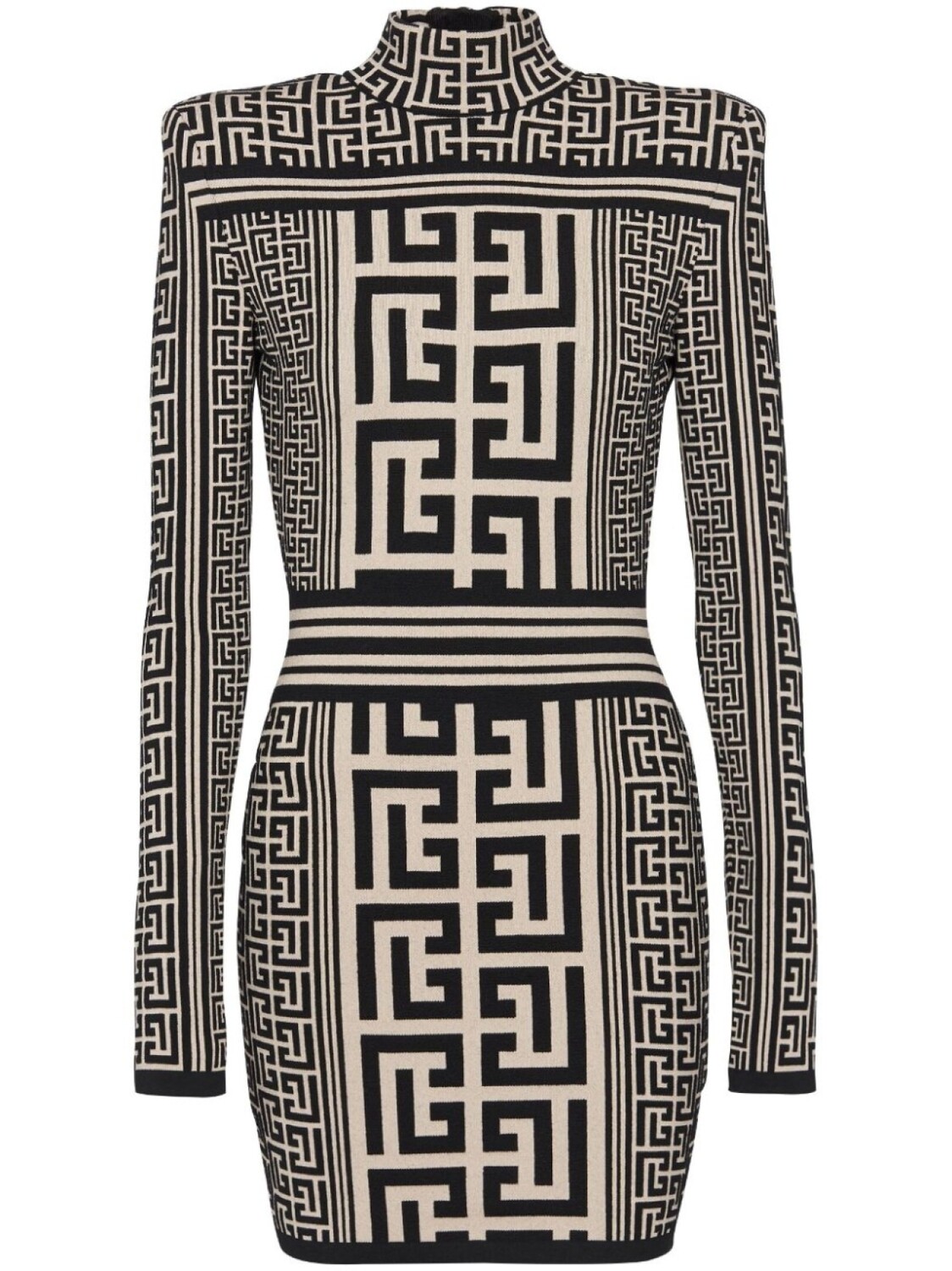 

Balmain трикотажное платье мини с монограммой, черный