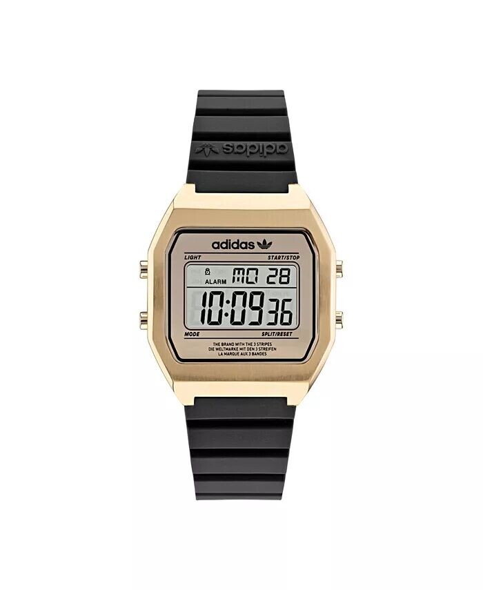 

Часы унисекс Digital Two с черным ремешком из смолы, 36 мм adidas