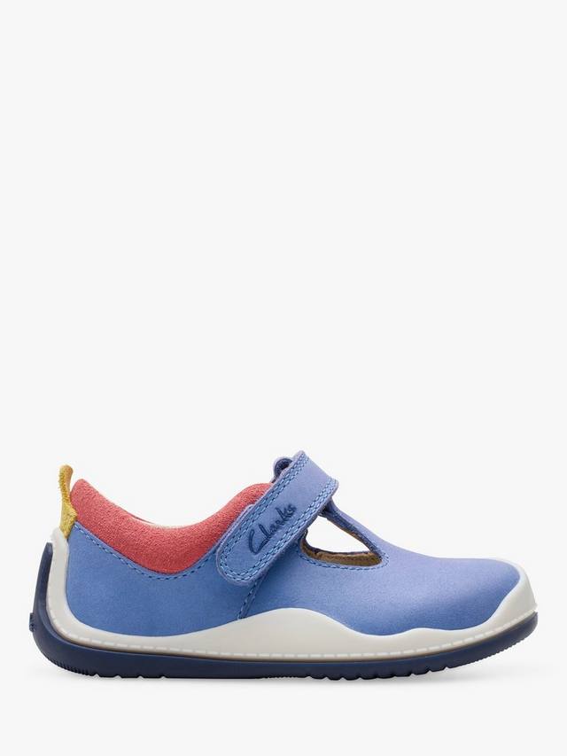 

Детские роликовые яркие кроссовки с т-образной планкой first shoes Clarks, синий