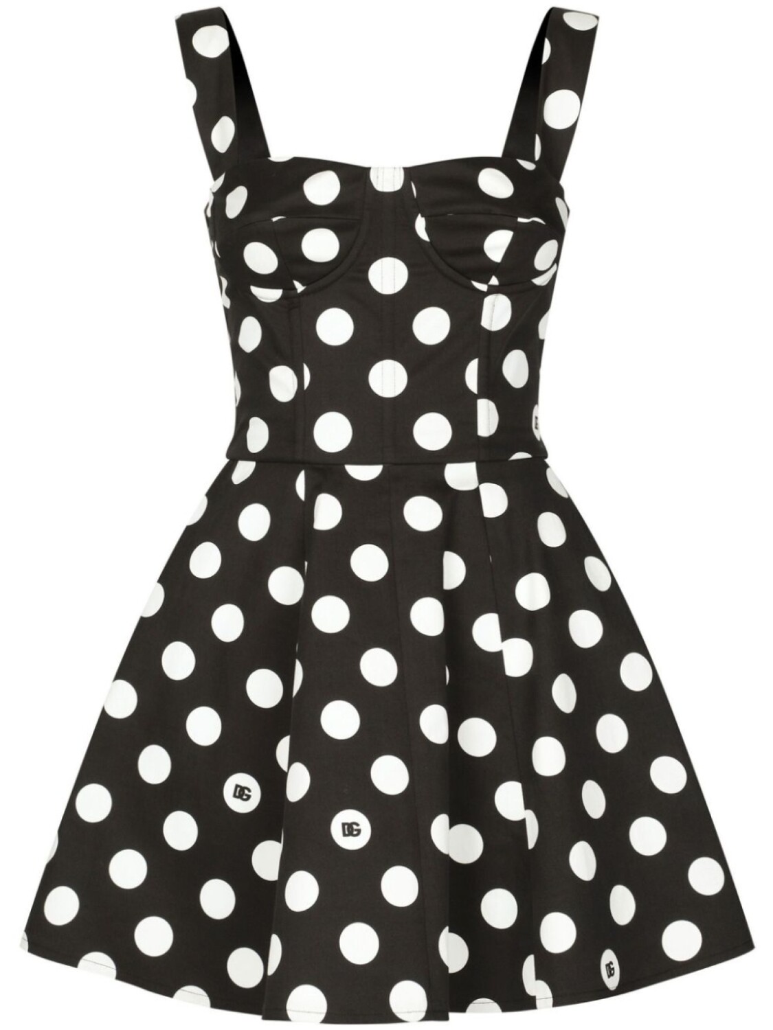 

Dolce & Gabbana платье мини в горох, черный