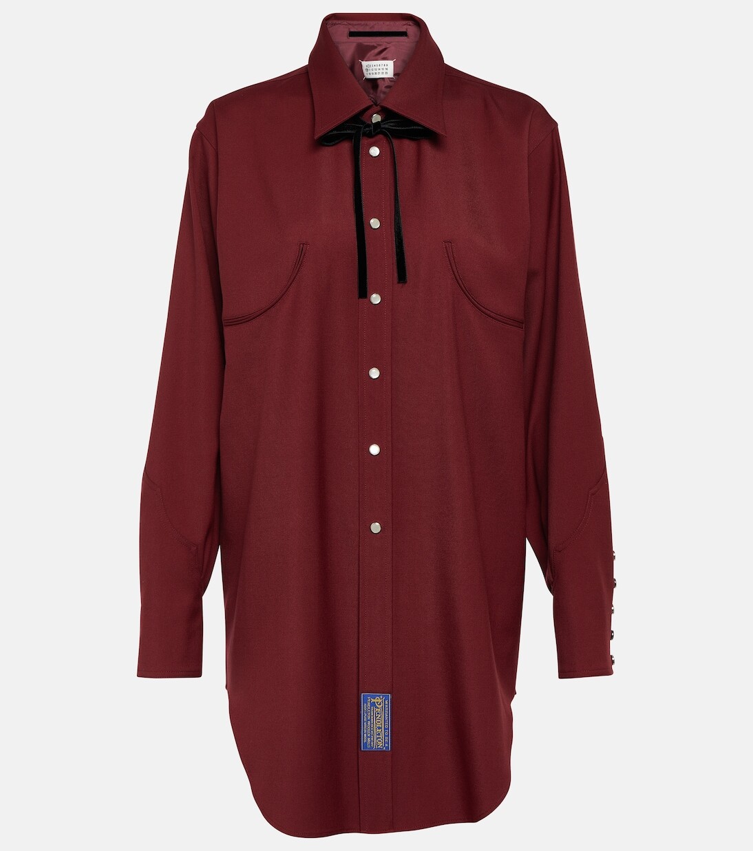 

Двусторонняя рубашка из шерстяного габардина Maison Margiela, красный