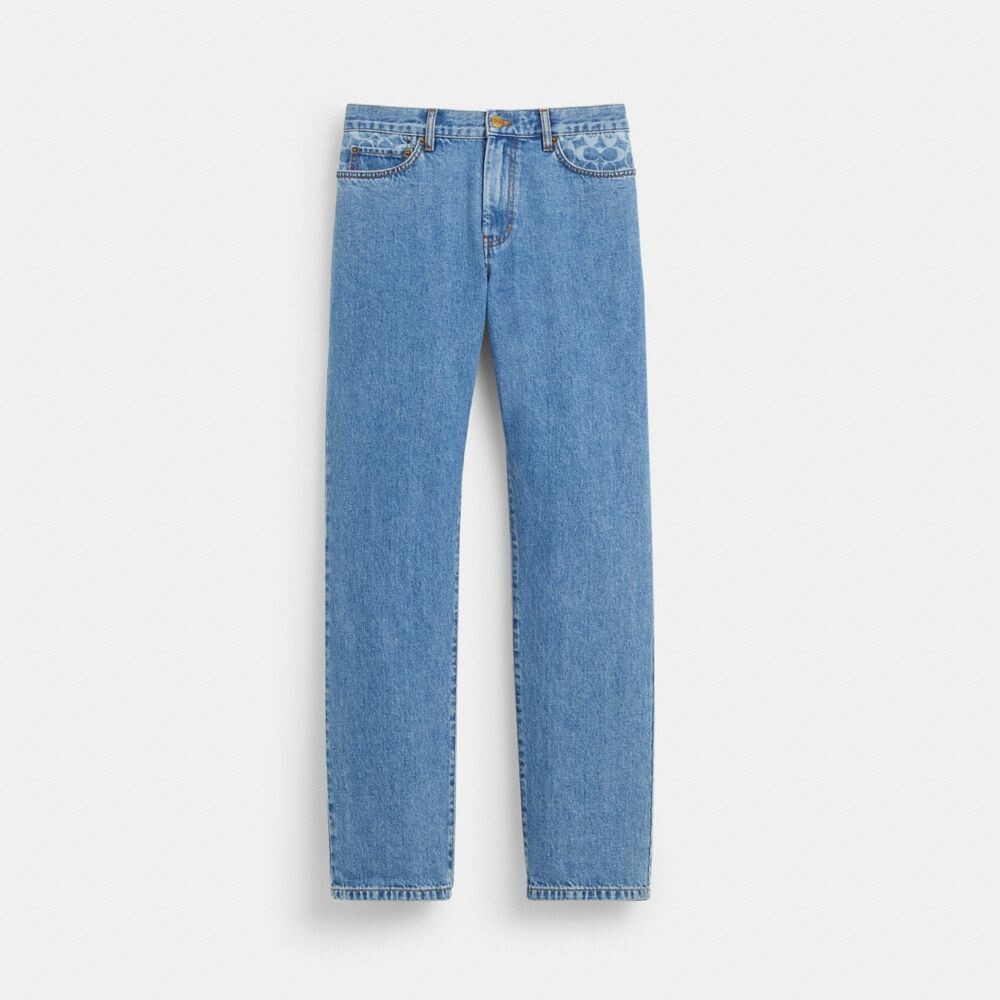 

Джинсы COACH Straight Fit Denim, цвет Medium Indigo