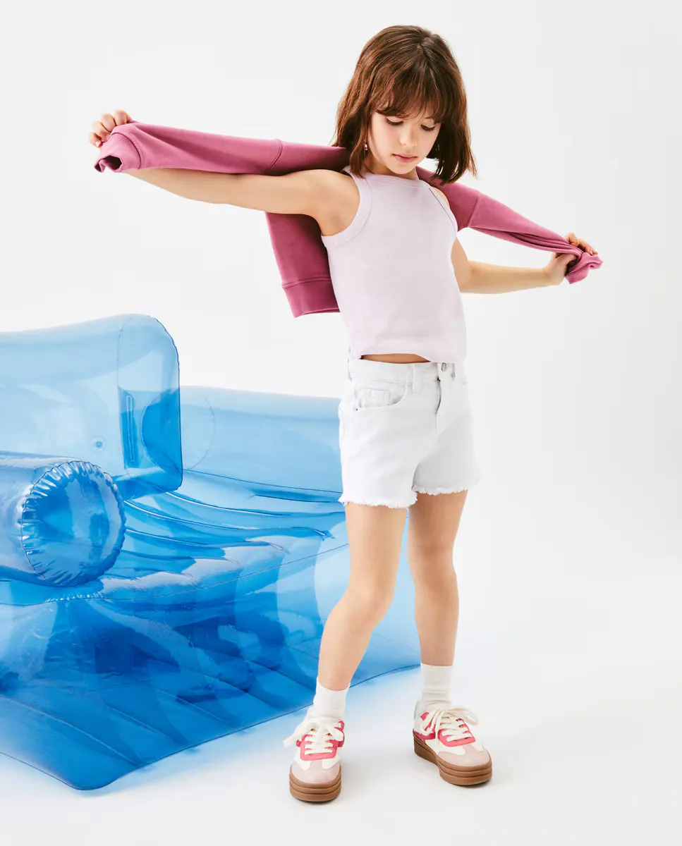 

Джинсовые шорты для девочек Kids El Corte Inglés, кремово-белый