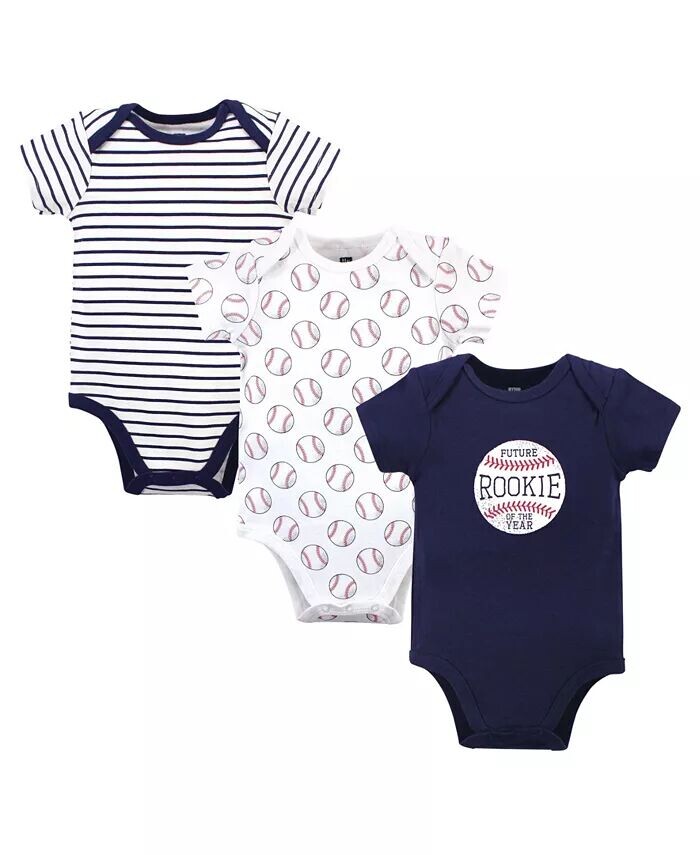 

Хлопковые боди для маленьких мальчиков, 3 шт., Бейсбол Hudson Baby, синий