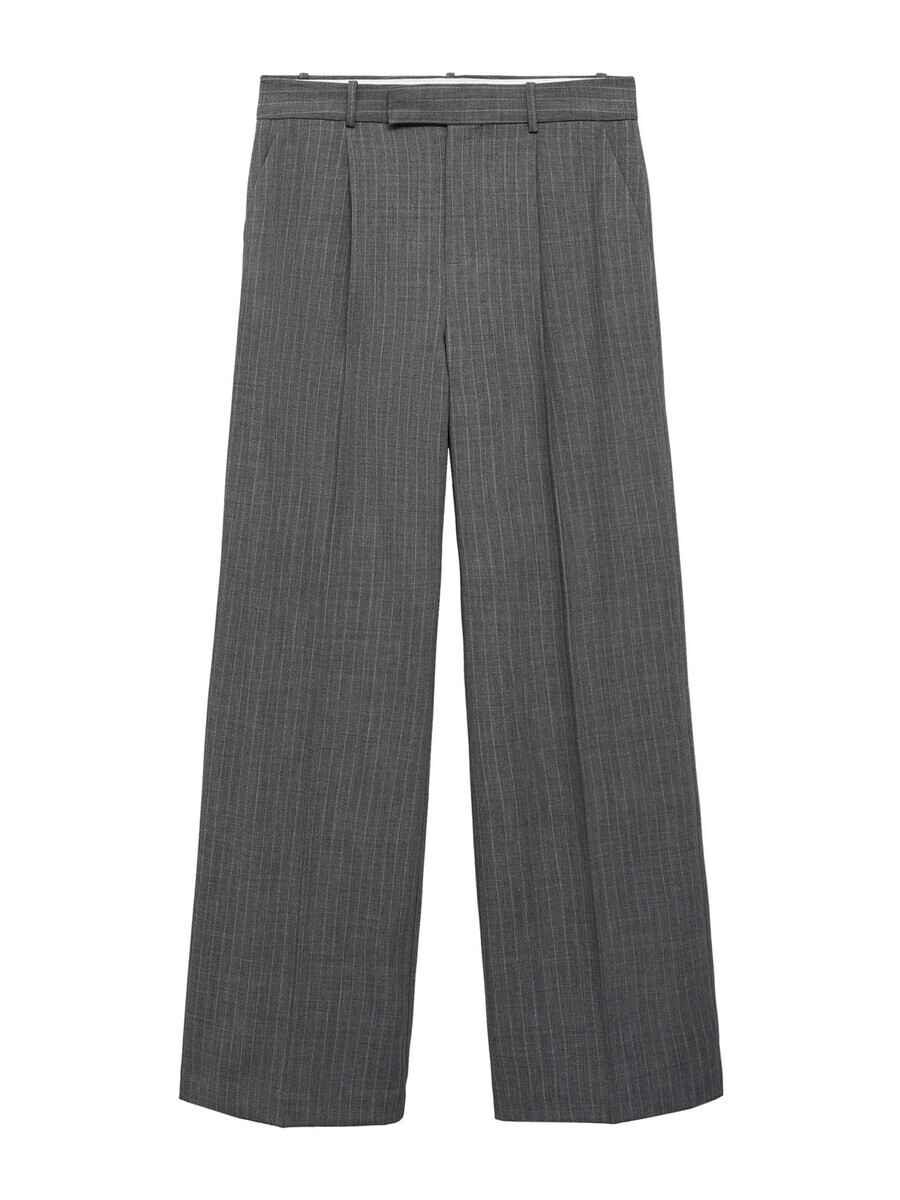 

Брюки со складками спереди MANGO Wide leg Pleat-Front Pants Bowery, серый