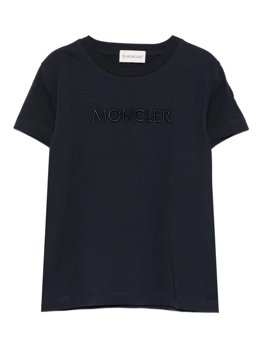 Футболка с вышитым логотипом Moncler Enfant, синий