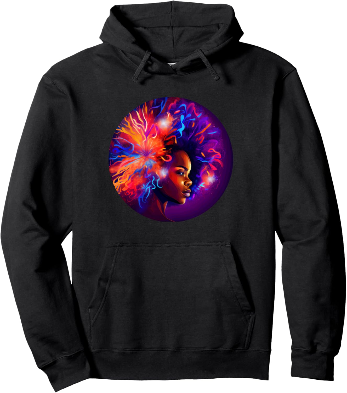 

Худи с изображением красочной молнии в афроамериканском стиле Black History Month Afro Queen And King Apparel, черный