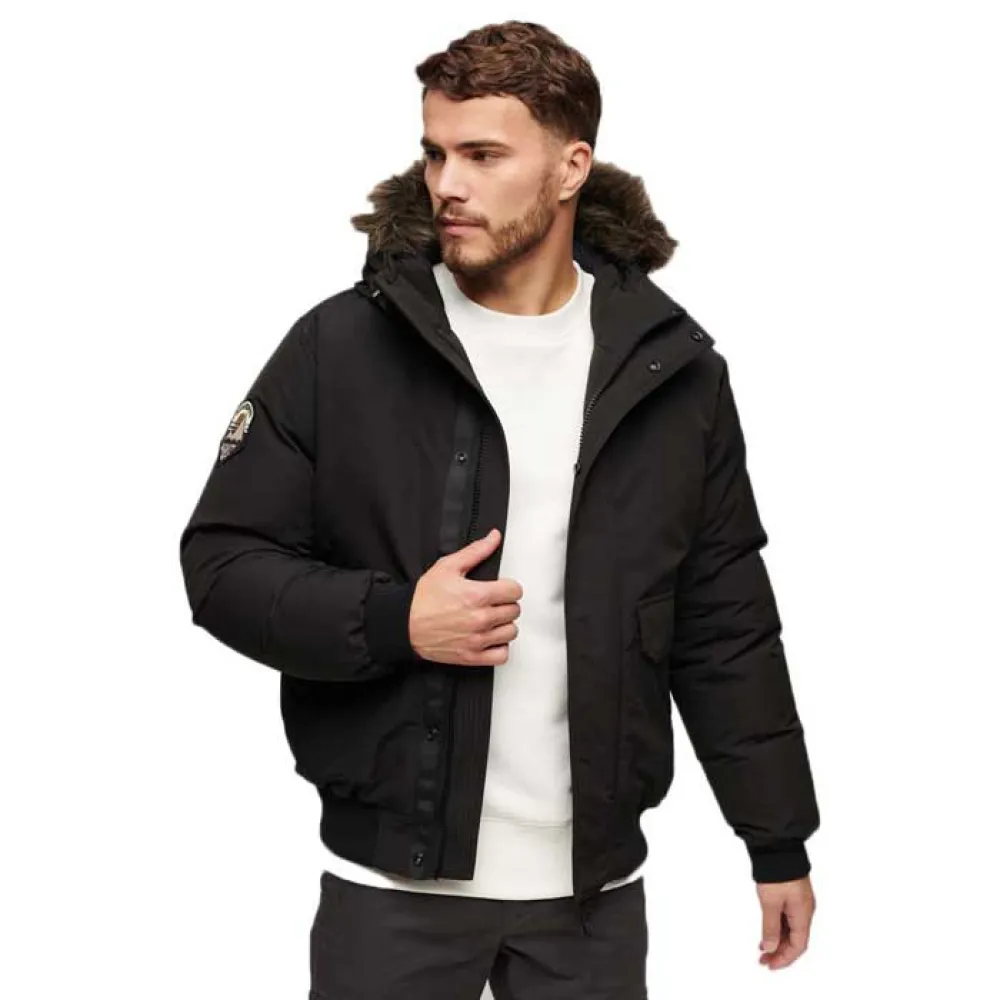 

Куртка Superdry Everest Faux Fur bomber, черный