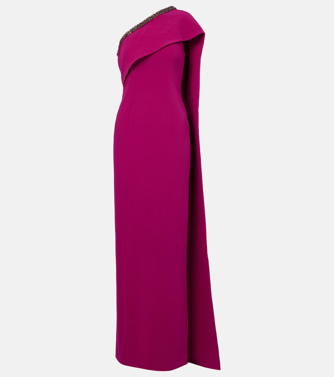 

Платье из крепа сатина и отделкой в виде пелерины Roland Mouret, Dark Pink