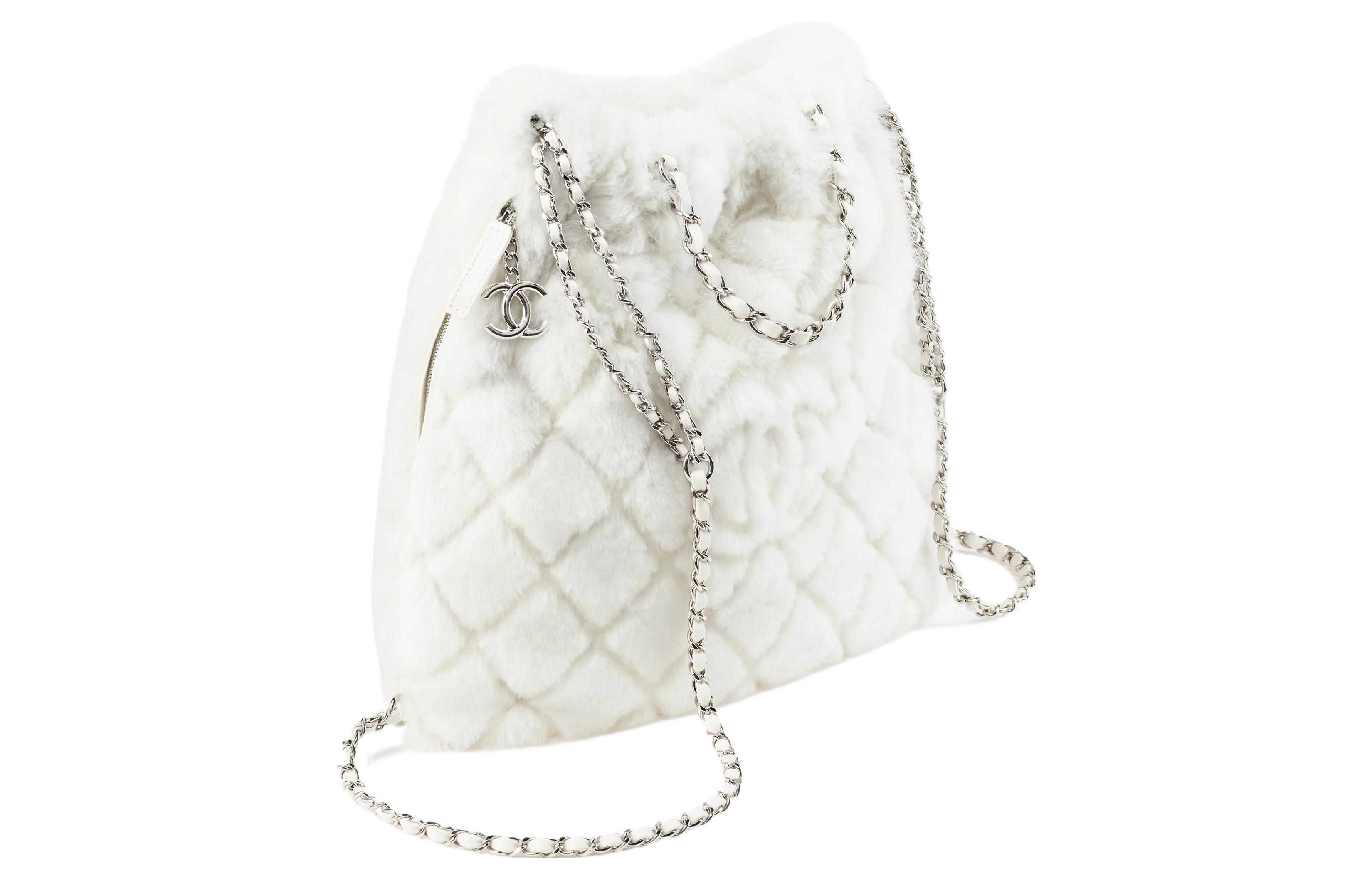 CHANEL Большой женский рюкзак из овчины white — фото 2