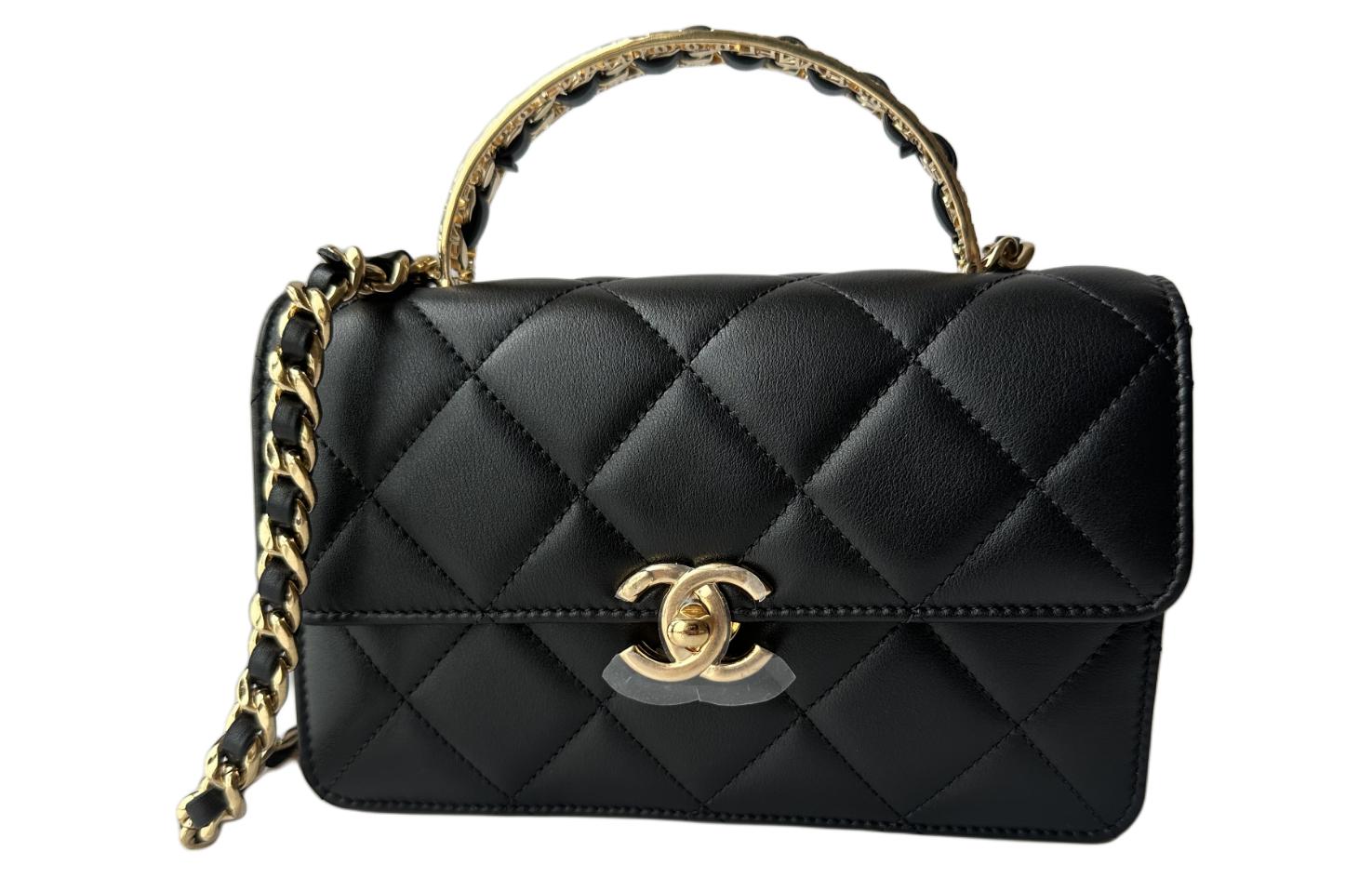 

CHANEL Яркая телячья кожа Сумка через плечо Мини женская черная