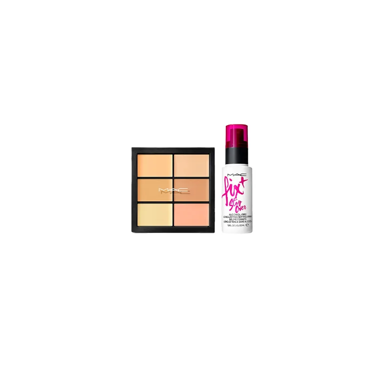 MAC Палитра для маскировки и выравнивания тона кожи, 6 цветов, 6 мл + 30 мл, Six-Color Concealing Palette #LIGHT 6g+Makeup-Setting Spray 30ml — фото 3
