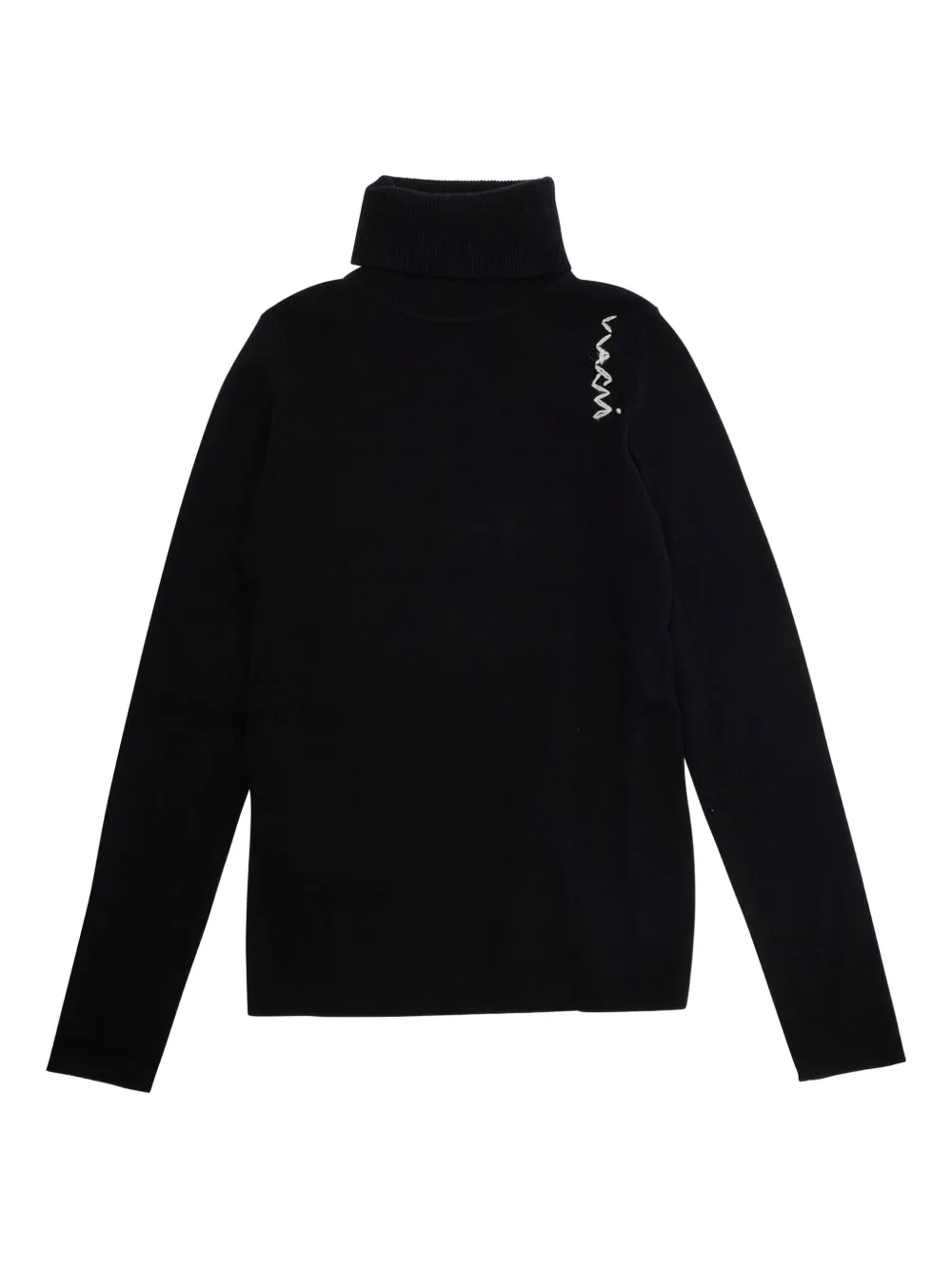 

Вышитый топ с высоким воротом Marni Kids, черный