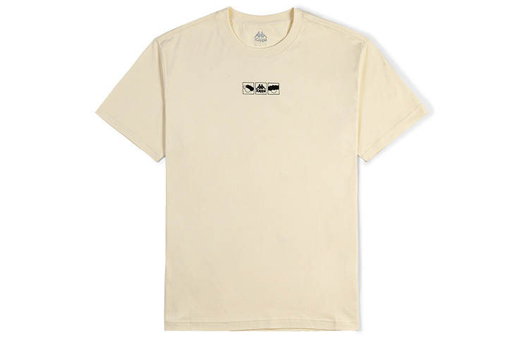 

X SUNDOUDOUCHAHUASHI SS22 Футболка с рукавом дроп-шоулдер для мужчин Kappa, tallow белый-0111