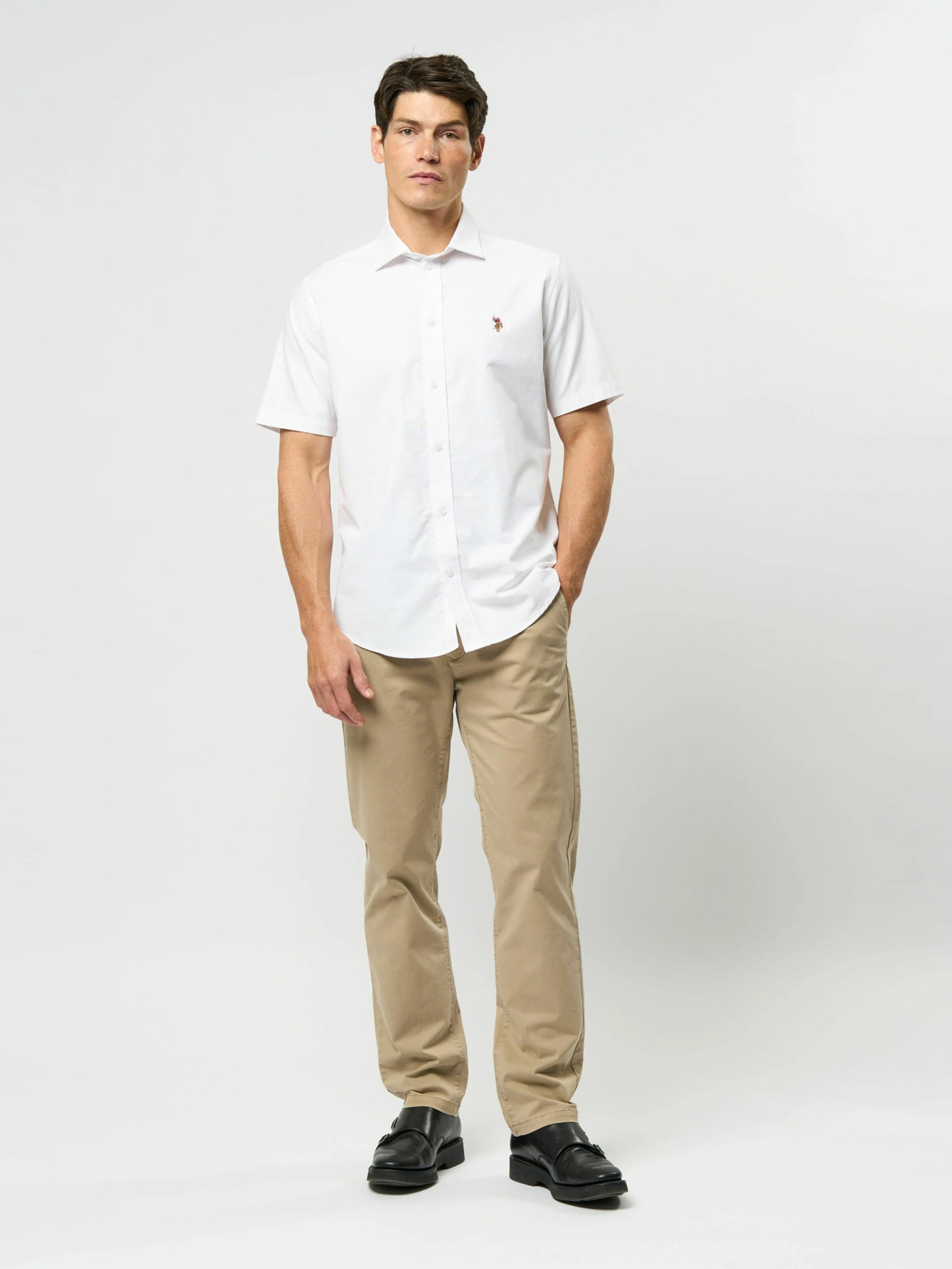 U.S. POLO ASSN. Рубашка на пуговицах 'UMNatan' белая, Regular fit — фото 4
