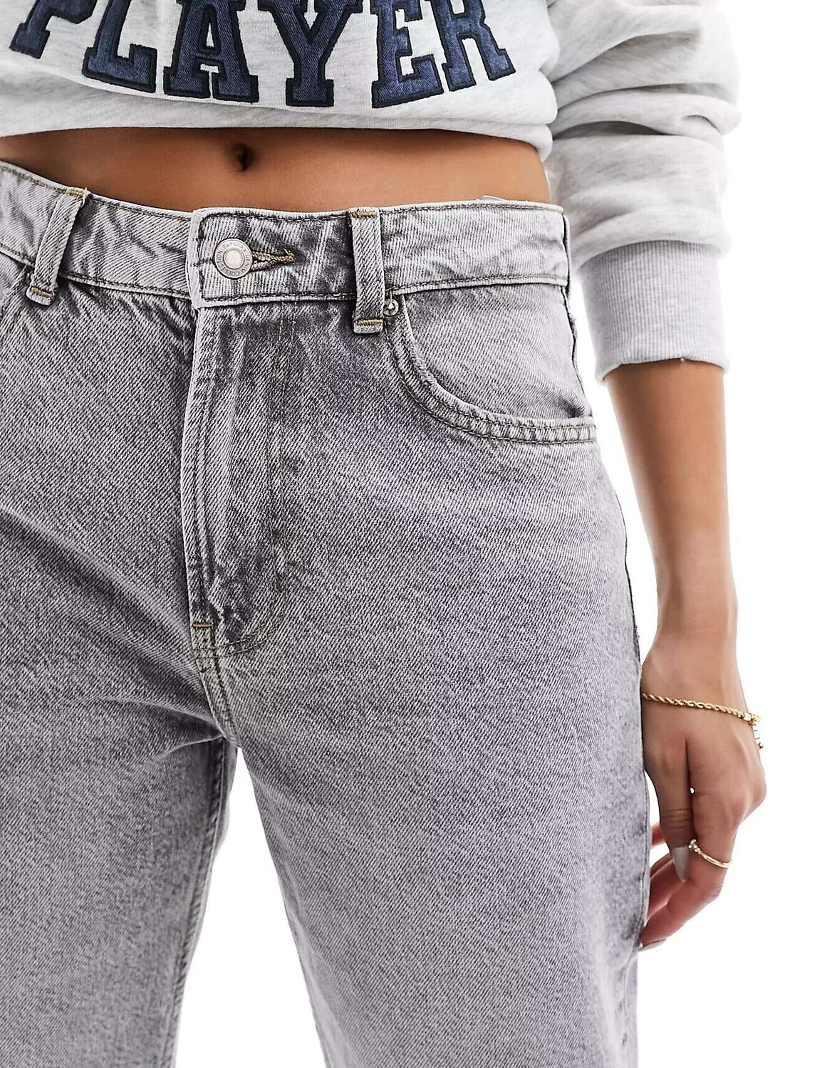 

Серые джинсы Bershka Mom