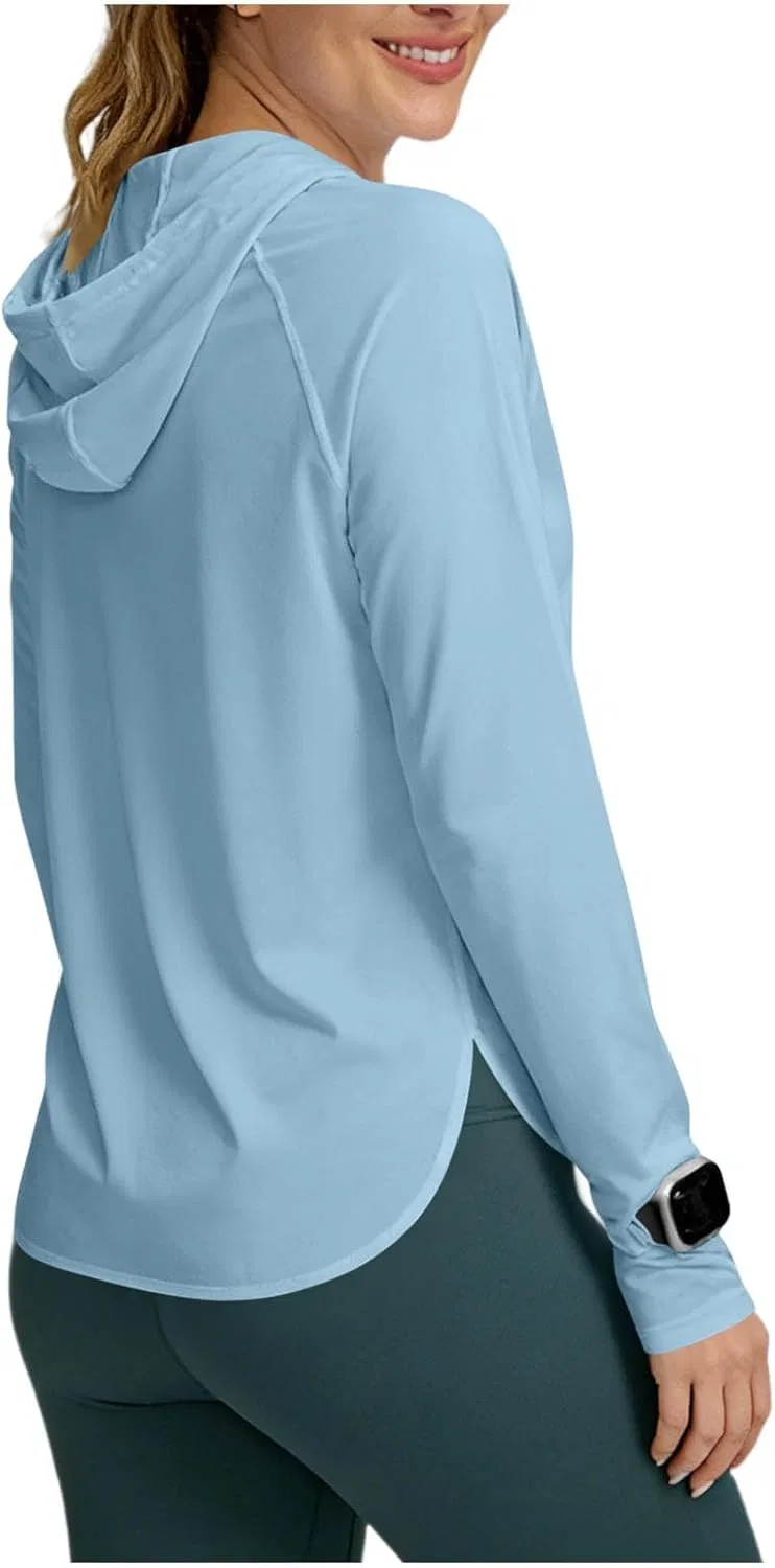 Женская ветровка с капюшоном UPF 50+, Light Blue