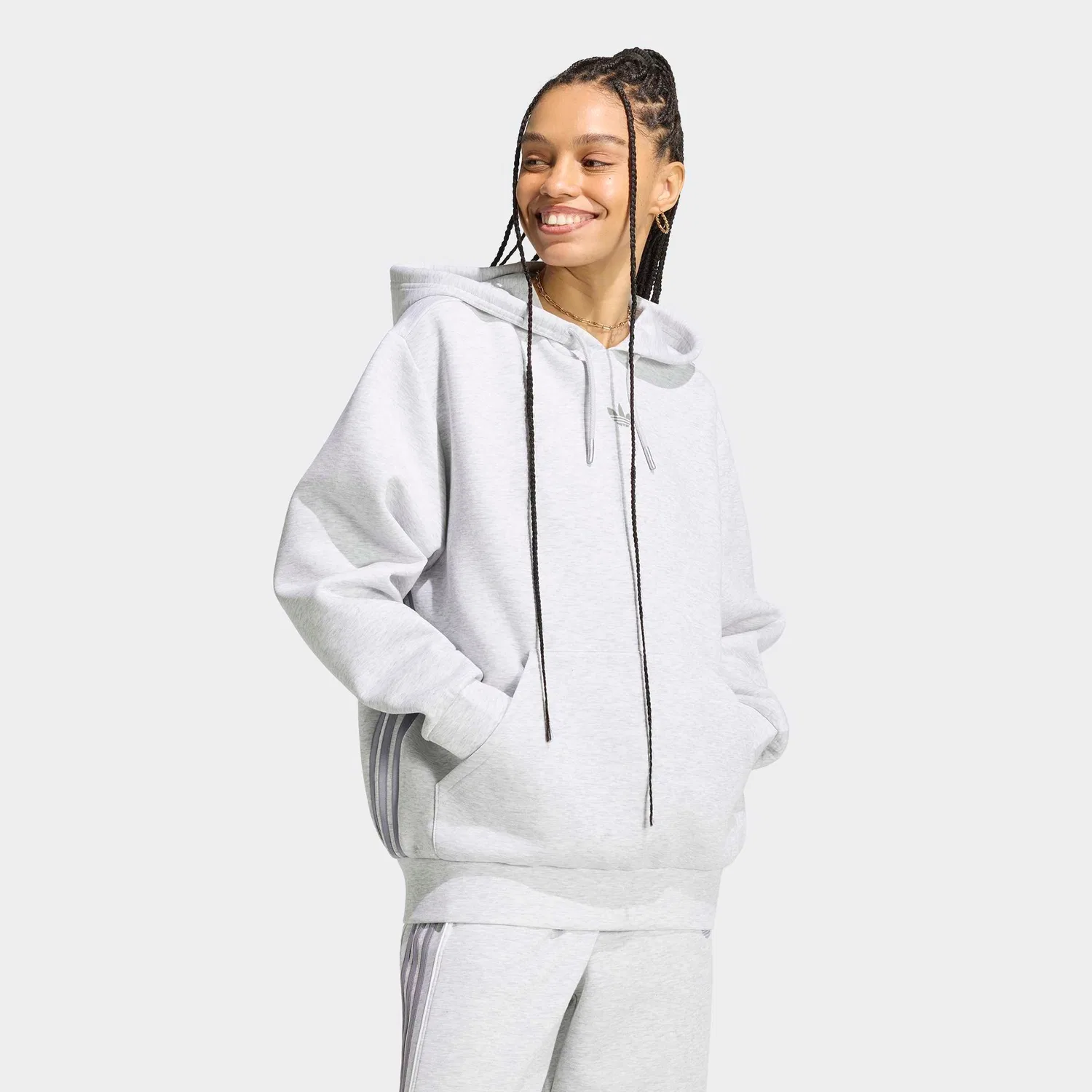 Толстовка Adidas Originals светло-серого цвета — фото 4