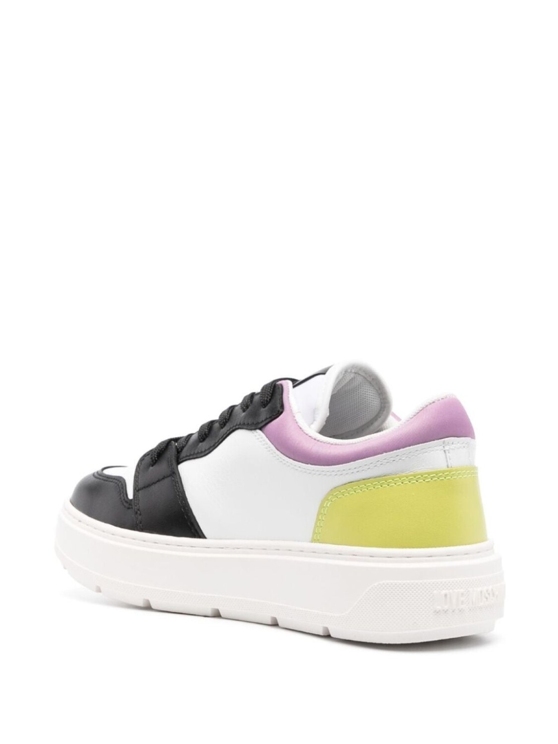 Кроссовки Love Moschino Color Block With Logo, белый/черный/желтый/сиреневый — фото 3