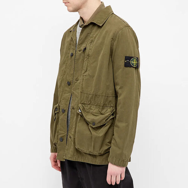 Куртка vintage canvas 3 pocket jacket 'olive green' Stone Island, зеленый — фото 3