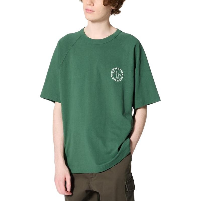 Футболка ко-брендовой серии X PEANUTS, унисекс, бирюзового цвета Uniqlo, бирюзовый — фото 3