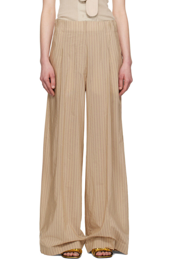 

Бежевые полосатые брюки Dries Van Noten
