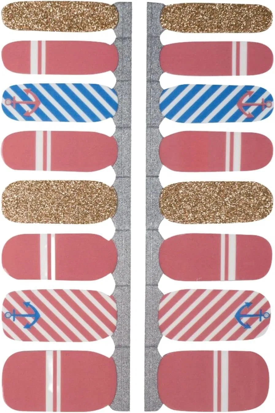 Самоклеящиеся ультратонкие полоски для ногтей «Harbour Pattern» от MY NAILS My Nails, Harbour Pattern - Pattern / Glitter