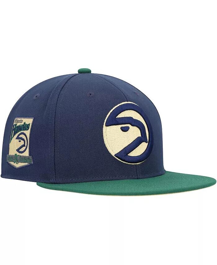 

Мужская темно-синяя, зеленая облегающая шляпа Atlanta Hawks 25 Seasons Hardwood Classics Grassland Mitchell & Ness