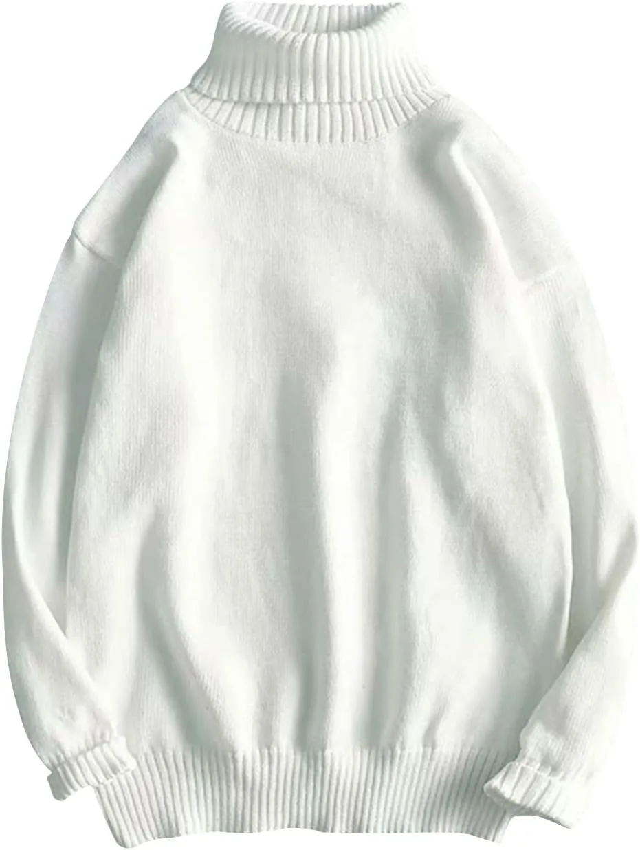 

Мужской свитер-водолазка, теплый, свободный, оверсайз CofeeMO